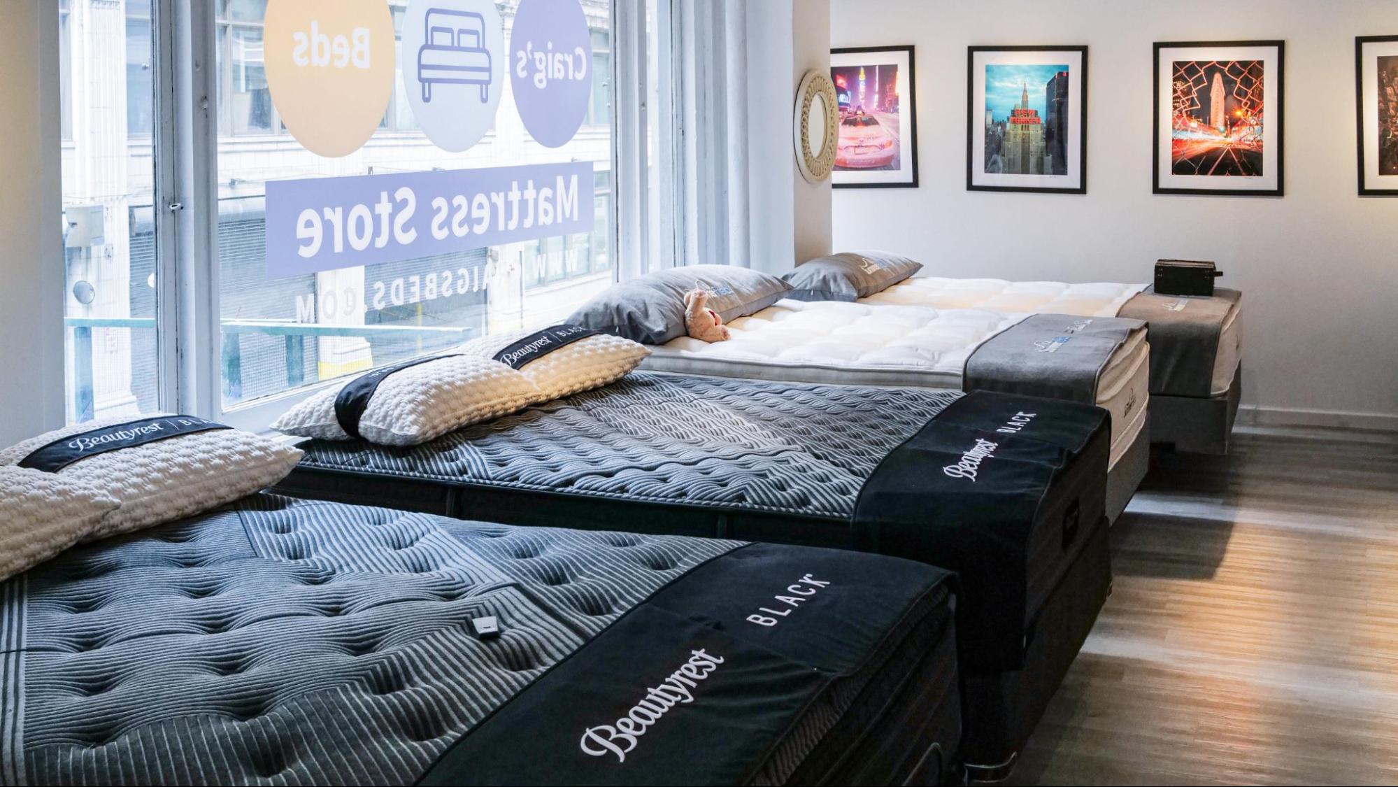 Midtown Manhattan mattress showroom helping professionals sleep better before big meetings.